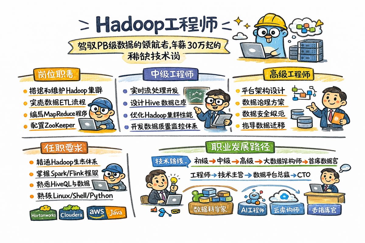 Hadoop工程师 - 驾驭PB级数据的领航者，年薪30万起的稀缺技术岗