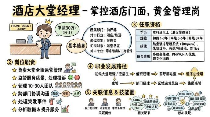 酒店大堂经理 - 掌控酒店门面，年薪30万+的黄金管理岗