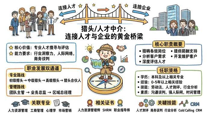 猎头/人才中介 - 连接人才与企业的黄金桥梁