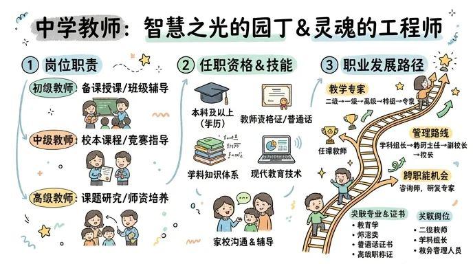 中学教师 - 点燃智慧之光的园丁，塑造未来灵魂的工程师