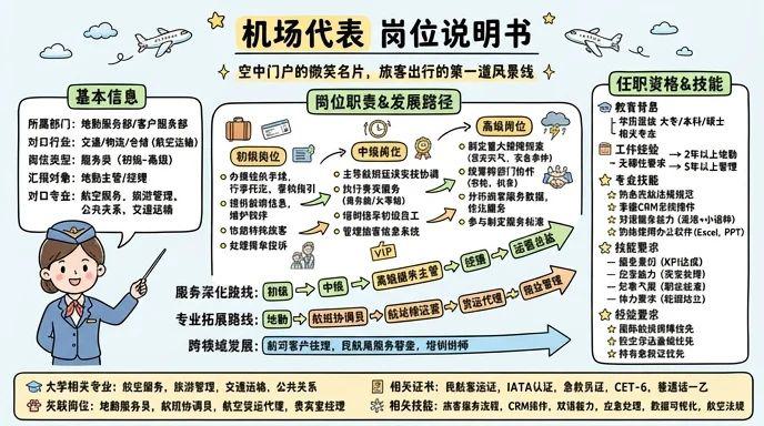 机场代表 - 空中门户的微笑名片，旅客出行的第一道风景线