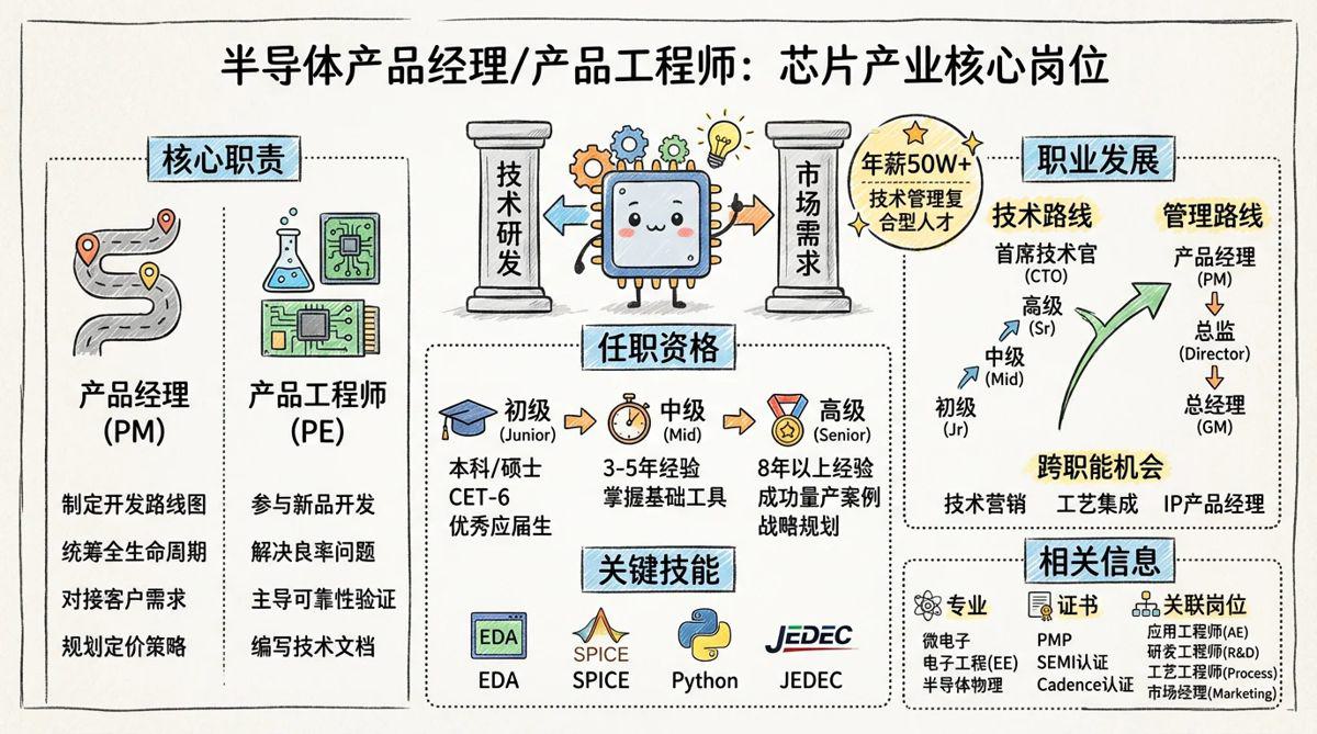 半导体产品经理/产品工程师 - 芯片产业核心岗位，年薪50W+的技术管理复合型人才