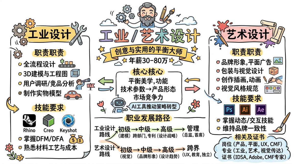 工业/艺术设计 - 创意与实用的平衡大师，年薪30-80万