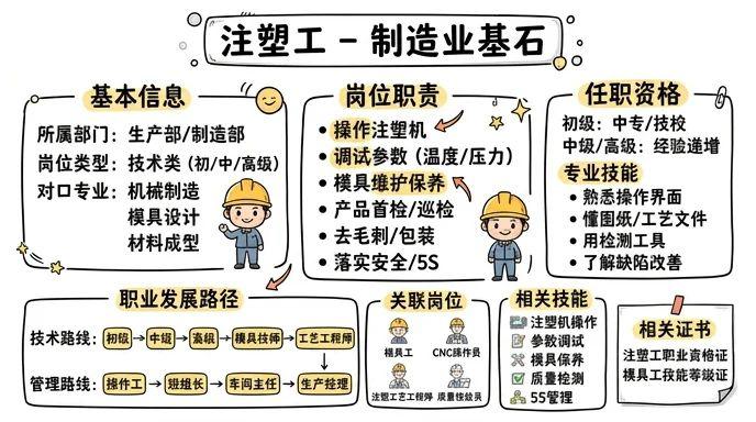 注塑工 - 制造业基石岗位，掌握精密成型核心技术