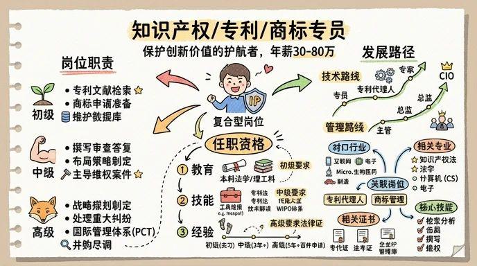 知识产权/专利/商标 - 保护创新价值的护航者，年薪30-80万的复合型岗位