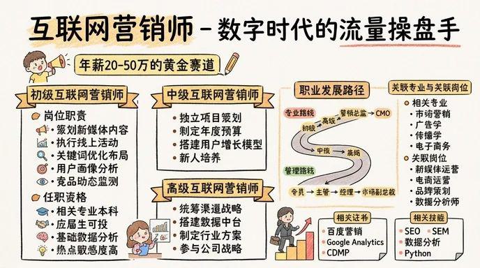 互联网营销师 - 数字时代的流量操盘手，年薪20-50万的黄金赛道