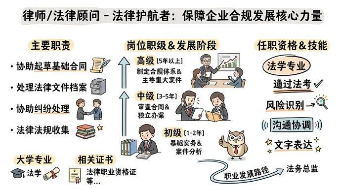 律师/法律顾问 - 法律护航者：保障企业合规发展的核心力量