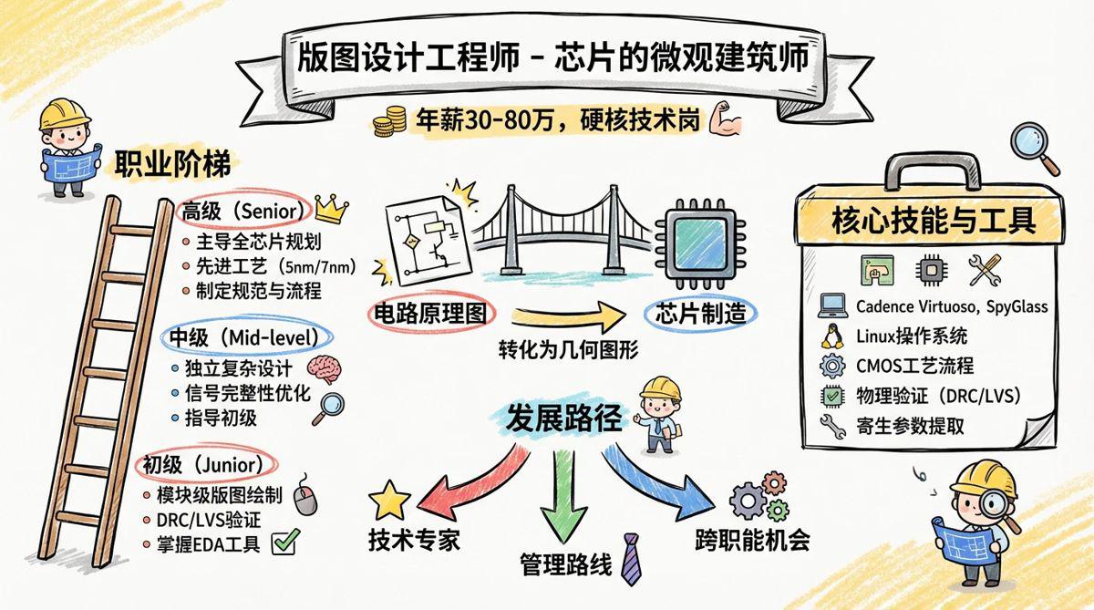 版图设计工程师 - 芯片设计的微观建筑师，年薪30-80万的硬核技术岗