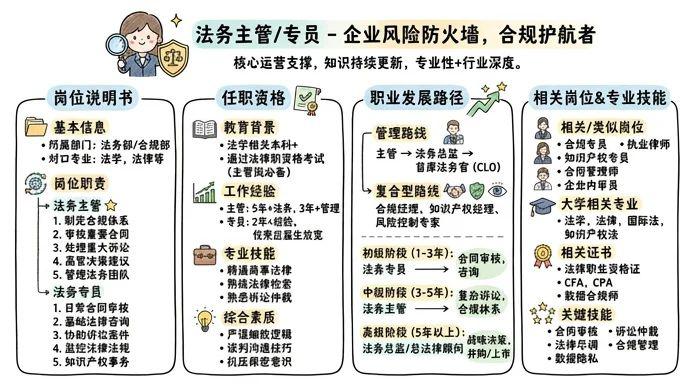 法务主管/专员 - 企业风险防火墙，合规护航者
