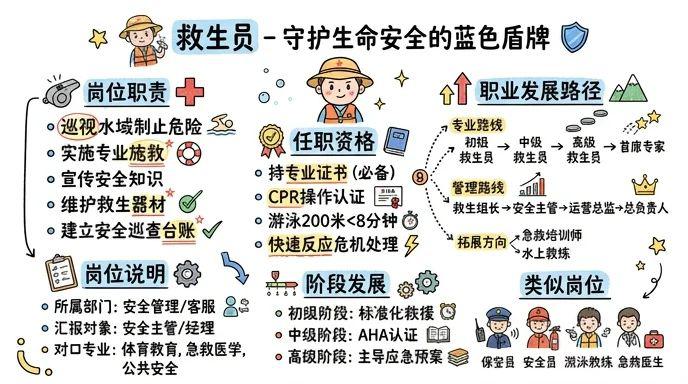 救生员 - 守护生命安全的蓝色盾牌