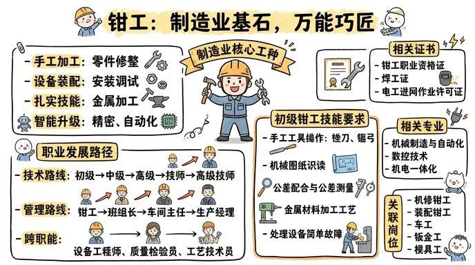 钳工 - 制造业基石，万能巧匠