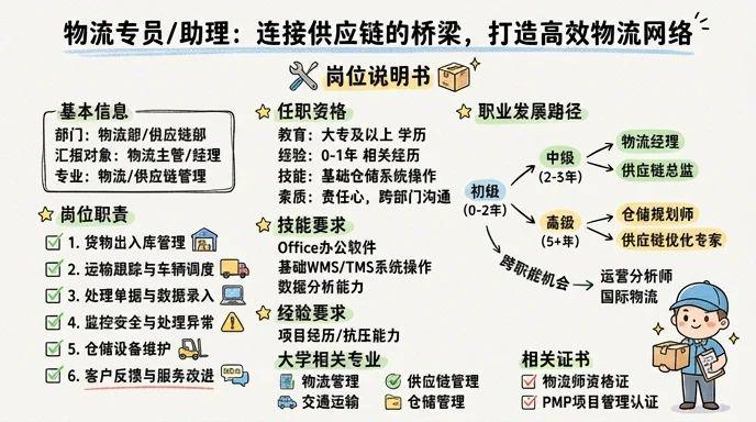 物流专员/助理 - 连接供应链的桥梁，打造高效物流网络