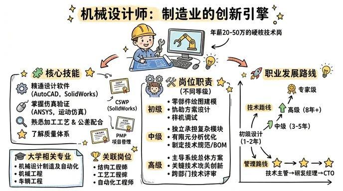 机械设计 - 制造业的创新引擎，年薪20-50万的硬核技术岗
