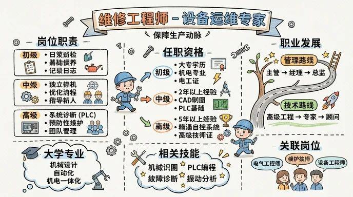 维修工程师 - 设备运维专家，保障生产动脉