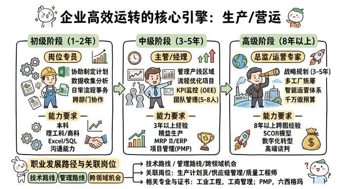 生产/营运 - 企业高效运转的核心引擎，年薪30-80万的复合型岗位