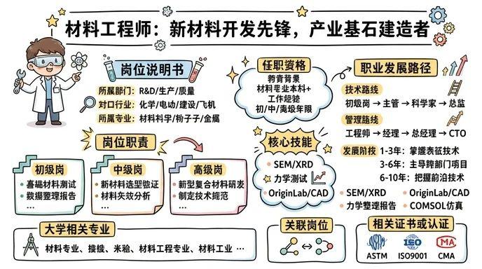 材料工程师 - 新材料开发先锋，产业基石建造者