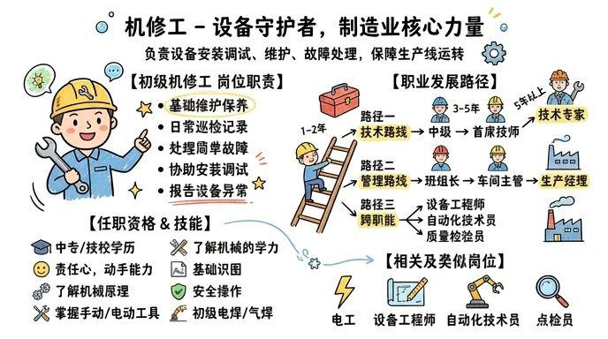 机修工 - 设备守护者，制造业核心力量