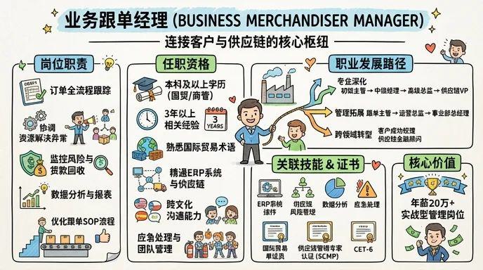 业务跟单经理 - 连接客户与供应链的核心枢纽，年薪20万+的实战型管理岗