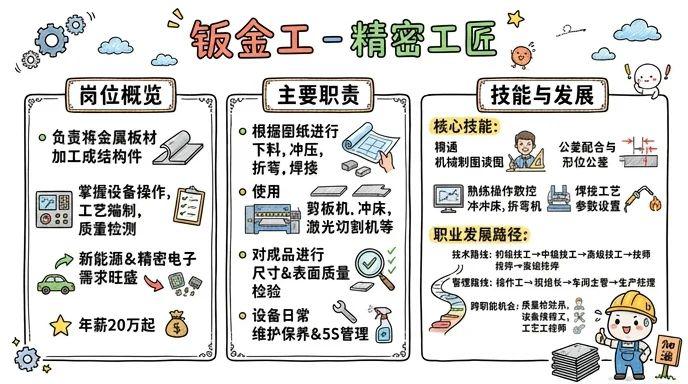 钣金工 - 高端制造的精密工匠，年薪20万起步的蓝领精英