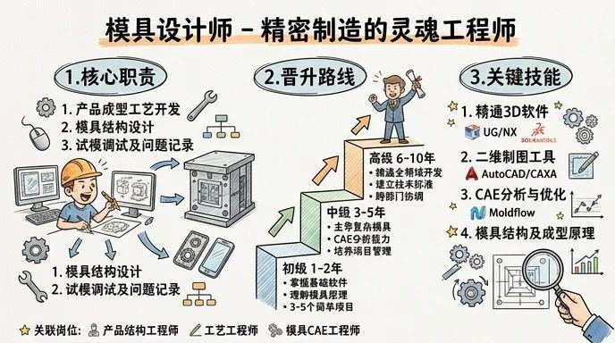 模具设计 - 精密制造的灵魂工程师，年薪20-50万的核心技术岗