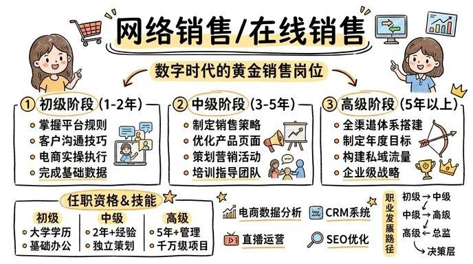 网络销售/在线销售 - 数字时代的黄金销售岗位，掌握流量即掌控未来