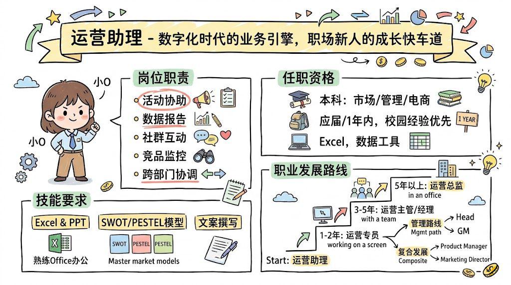 运营助理 - 数字化时代的业务引擎，职场新人的成长快车道