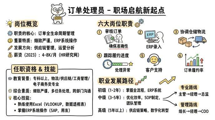 订单处理员 - 企业供应链的精密齿轮，应届生职场启航的优质起点