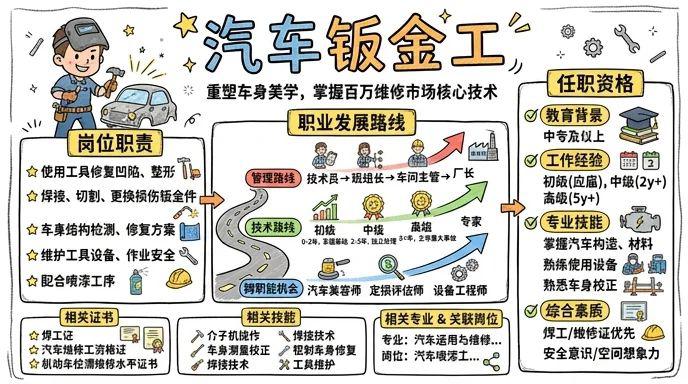 汽车钣金 - 重塑车身美学，掌握百万维修市场核心技术