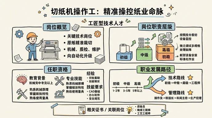 切纸机操作工 - 精准操控纸业命脉的工匠型技术人才