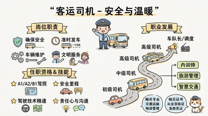 客运司机 - 保障乘客安全，创造流动的温暖空间