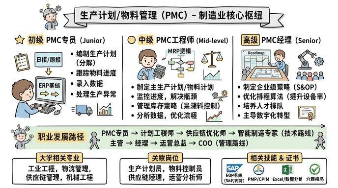 生产计划/物料管理(PMC) - 制造业核心枢纽，年薪20-50万的黄金岗位
