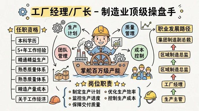 工厂经理/厂长 - 掌舵百万级产能，制造业的顶级操盘手