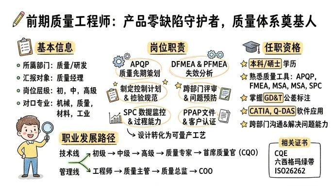 前期质量工程师 - 产品零缺陷的守护者，质量体系的奠基人