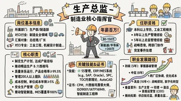 生产总监 - 制造业核心指挥官，年薪百万的高管岗位
