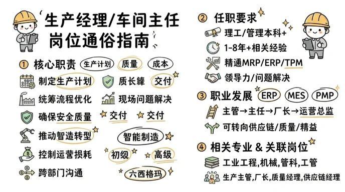 生产经理/车间主任 - 制造业核心枢纽，掌控生产命脉