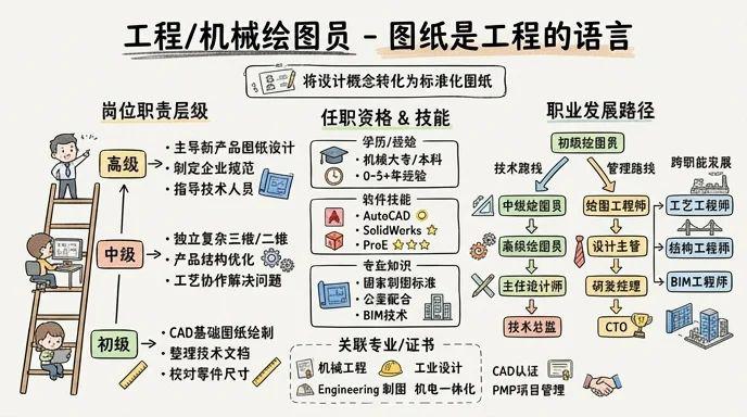 工程/机械绘图员 - 图纸是工程的语言，精准绘就产业未来