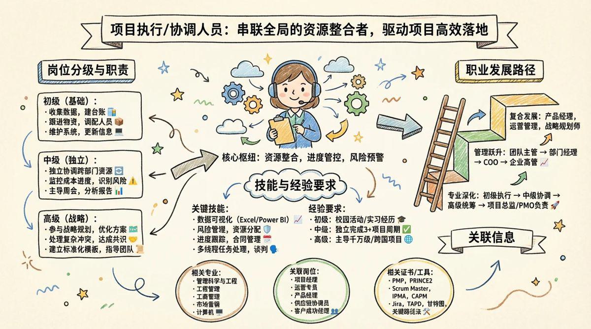 项目执行/协调人员 - 串联全局的资源整合者，驱动项目高效落地