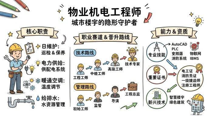 物业机电工程师 - 城市楼宇的隐形守护者，技术与管理的双重赛道