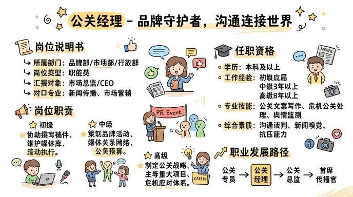公关经理 - 品牌守护者，沟通连接世界
