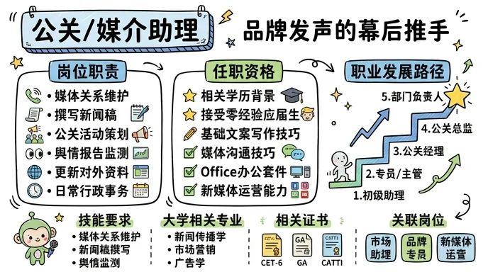 公关/媒介助理 - 品牌发声的幕后推手，年薪10万起的职场起点