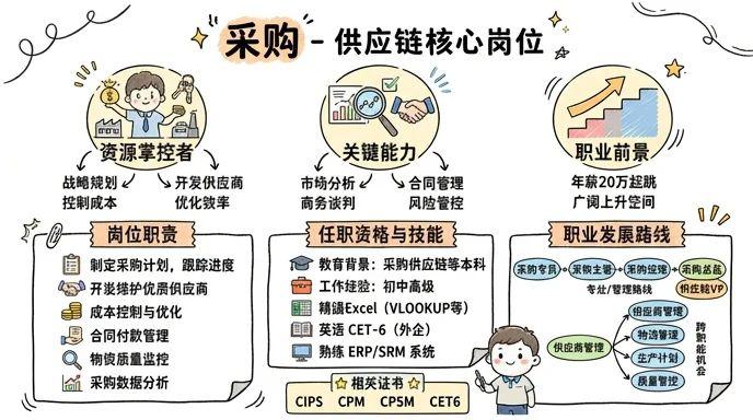 采购 - 供应链核心岗位，年薪20万起跳的资源掌控者