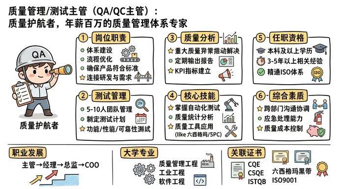 质量管理/测试主管(QA/QC主管) - 质量护航者，年薪百万的质量管理体系专家