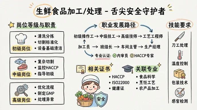 生鲜食品加工/处理 - 舌尖安全守护者，新消费时代黄金岗位