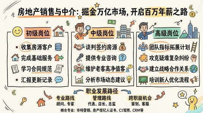 房地产销售与中介 - 掘金万亿房产市场，开启百万年薪之路