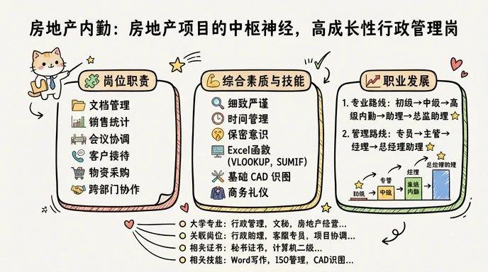 房地产内勤 - 房地产项目的中枢神经，高成长性行政管理岗