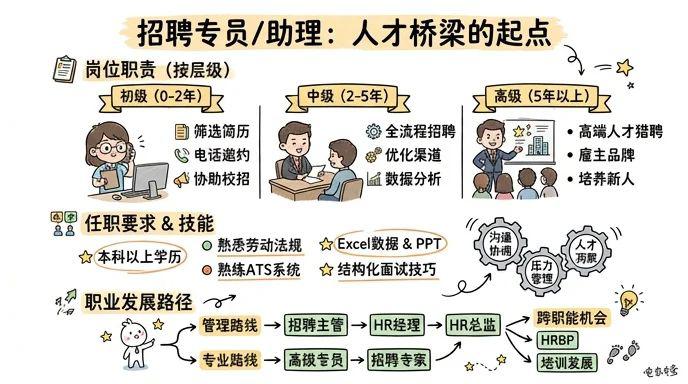招聘专员/助理 - 搭建人才桥梁的起点，开启HR职业生涯黄金赛道