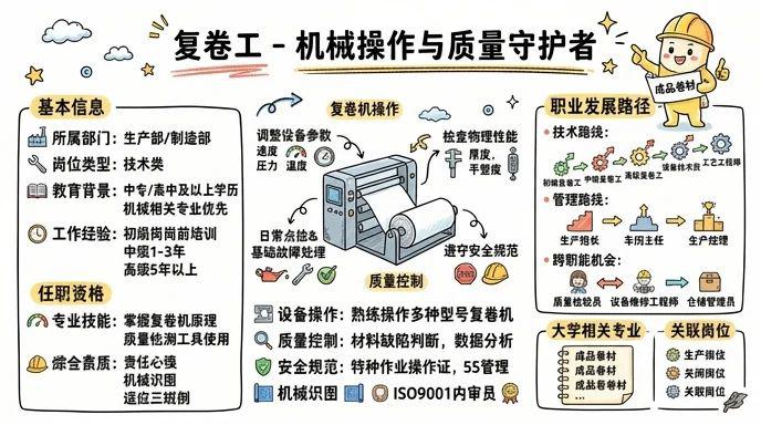 复卷工 - 机械操作与质量守护者