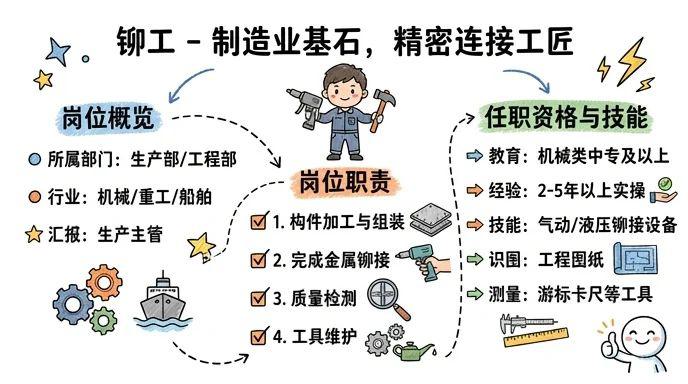 铆工 - 制造业基石，精密连接工匠