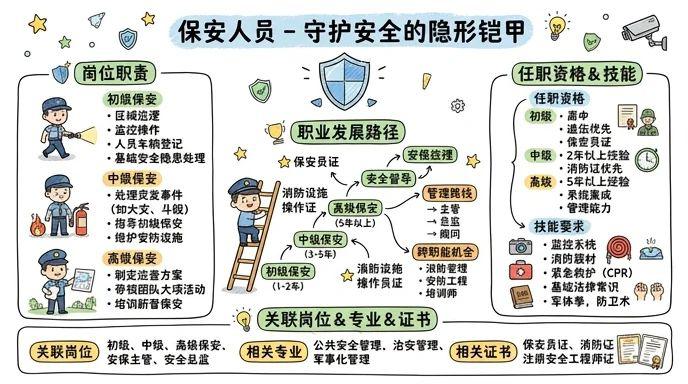 保安人员 - 守护安全的隐形铠甲，职业发展稳步晋升