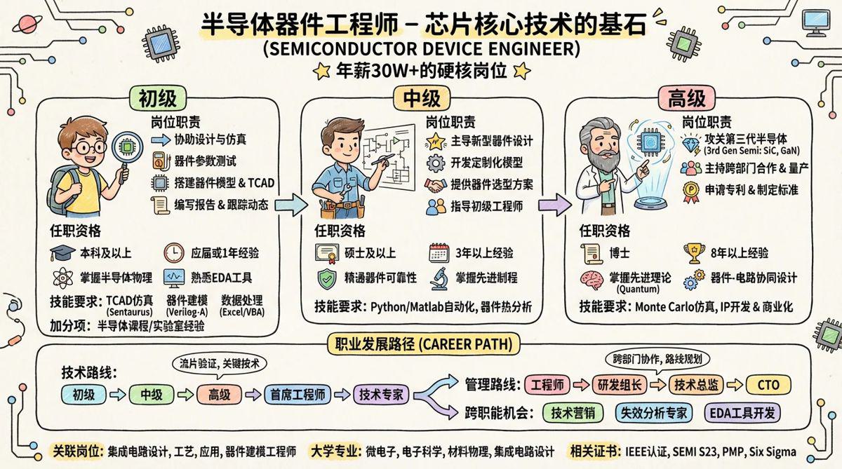 半导体器件工程师 - 芯片核心技术的基石，年薪30W+的硬核岗位